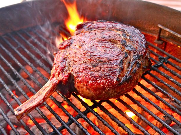 Grilling a steak